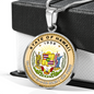 Hawaii State Seal Necklace Circle Pendant Stainless Steel or 18k Gold 18-22"-Express Your Love Gifts