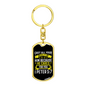 He CAres 1 Peter 5:7 Keychain Stainless Steel or 18k Gold Dog Tag Keyring-Express Your Love Gifts