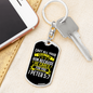 He CAres 1 Peter 5:7 Keychain Stainless Steel or 18k Gold Dog Tag Keyring-Express Your Love Gifts