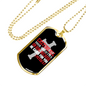 He Cares 1 Peter 5:7 Necklace Stainless Steel or 18k Gold Dog Tag 24" Chain-Express Your Love Gifts