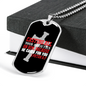 He Cares 1 Peter 5:7 Necklace Stainless Steel or 18k Gold Dog Tag 24" Chain-Express Your Love Gifts