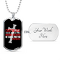 He Cares 1 Peter 5:7 Necklace Stainless Steel or 18k Gold Dog Tag 24" Chain-Express Your Love Gifts
