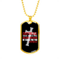 He Cares 1 Peter 5:7 Necklace Stainless Steel or 18k Gold Dog Tag 24" Chain-Express Your Love Gifts