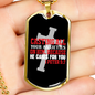He Cares 1 Peter 5:7 Necklace Stainless Steel or 18k Gold Dog Tag 24" Chain-Express Your Love Gifts