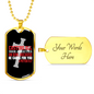 He Cares 1 Peter 5:7 Necklace Stainless Steel or 18k Gold Dog Tag 24" Chain-Express Your Love Gifts