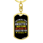 He Cares For You 1 Peter 5:7 Keychain Stainless Steel or 18k Gold Dog Tag Keyring-Express Your Love Gifts