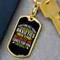 He Cares For You 1 Peter 5:7 Keychain Stainless Steel or 18k Gold Dog Tag Keyring-Express Your Love Gifts