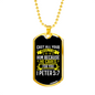 He Cares For You 1 Peter 5:7 Necklace Stainless Steel or 18k Gold Dog Tag 24" Chain-Express Your Love Gifts