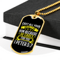 He Cares For You 1 Peter 5:7 Necklace Stainless Steel or 18k Gold Dog Tag 24" Chain-Express Your Love Gifts