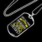 He Cares For You 1 Peter 5:7 Necklace Stainless Steel or 18k Gold Dog Tag 24" Chain-Express Your Love Gifts