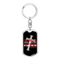 He Cares For You Cross 1 Peter 5:7 Keychain Stainless Steel or 18k Gold Dog Tag Keyring-Express Your Love Gifts