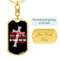 He Cares For You Cross 1 Peter 5:7 Keychain Stainless Steel or 18k Gold Dog Tag Keyring-Express Your Love Gifts