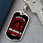 He Cares For You Red 1 Peter 5:7 Keychain Stainless Steel or 18k Gold Dog Tag Keyring-Express Your Love Gifts