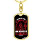 He Cares For You Red 1 Peter 5:7 Keychain Stainless Steel or 18k Gold Dog Tag Keyring-Express Your Love Gifts