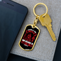 He Cares For You Red 1 Peter 5:7 Keychain Stainless Steel or 18k Gold Dog Tag Keyring-Express Your Love Gifts