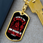 He Cares For You Red 1 Peter 5:7 Keychain Stainless Steel or 18k Gold Dog Tag Keyring-Express Your Love Gifts