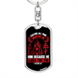 He Cares For You Red 1 Peter 5:7 Keychain Stainless Steel or 18k Gold Dog Tag Keyring-Express Your Love Gifts