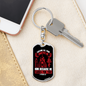 He Cares For You Red 1 Peter 5:7 Keychain Stainless Steel or 18k Gold Dog Tag Keyring-Express Your Love Gifts