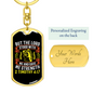 He Gave Me Strength 2 Timothy 4:17 Keychain Stainless Steel or 18k Gold Dog Tag Keyring-Express Your Love Gifts