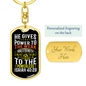 He Gives Strength Isaiah 40:29 Keychain Stainless Steel or 18k Gold Dog Tag Keyring-Express Your Love Gifts