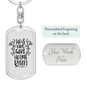 He Has Risen Matthew 28:6 Keychain Stainless Steel or 18k Gold Dog Tag Keyring-Express Your Love Gifts