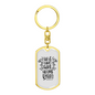 He Has Risen Matthew 28:6 Keychain Stainless Steel or 18k Gold Dog Tag Keyring-Express Your Love Gifts