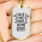 He Has Risen Matthew 28:6 Necklace Stainless Steel or 18k Gold Dog Tag 24" Chain-Express Your Love Gifts
