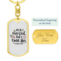 He Is My God Psalm 91:2 Keychain Stainless Steel or 18k Gold Dog Tag Keyring-Express Your Love Gifts