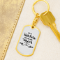 He Is Not Here Matthew 28:6 Keychain Stainless Steel or 18k Gold Dog Tag Keyring-Express Your Love Gifts