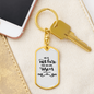 He Is Not Here Matthew 28:6 Keychain Stainless Steel or 18k Gold Dog Tag Keyring-Express Your Love Gifts