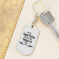 He Is Not Here Matthew 28:6 Keychain Stainless Steel or 18k Gold Dog Tag Keyring-Express Your Love Gifts