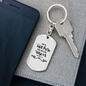 He Is Not Here Matthew 28:6 Keychain Stainless Steel or 18k Gold Dog Tag Keyring-Express Your Love Gifts