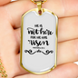 He Is Not Here Matthew 28:6 Necklace Stainless Steel or 18k Gold Dog Tag 24" Chain-Express Your Love Gifts