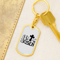 He Is Risen Keychain Stainless Steel or 18k Gold Dog Tag Keyring-Express Your Love Gifts