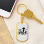 He Is Risen Keychain Stainless Steel or 18k Gold Dog Tag Keyring-Express Your Love Gifts