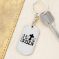 He Is Risen Keychain Stainless Steel or 18k Gold Dog Tag Keyring-Express Your Love Gifts