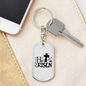 He Is Risen Keychain Stainless Steel or 18k Gold Dog Tag Keyring-Express Your Love Gifts