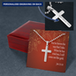 He Knows The Way Job 23:10 Cross Necklace Message Card W Ball Chain Pendant-Express Your Love Gifts