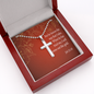 He Knows The Way Job 23:10 Cross Necklace Message Card W Ball Chain Pendant-Express Your Love Gifts