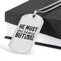 He Must Increase Necklace Stainless Steel or 18k Gold Dog Tag 24" Chain-Express Your Love Gifts