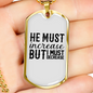 He Must Increase Necklace Stainless Steel or 18k Gold Dog Tag 24" Chain-Express Your Love Gifts