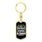 He Only Is My Rock Psalm 62:6 Keychain Stainless Steel or 18k Gold Dog Tag Keyring-Express Your Love Gifts