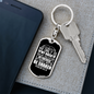 He Only Is My Rock Psalm 62:6 Keychain Stainless Steel or 18k Gold Dog Tag Keyring-Express Your Love Gifts