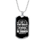He Only Is My Rock Psalm 62:6 Necklace Stainless Steel or 18k Gold Dog Tag 24" Chain-Express Your Love Gifts