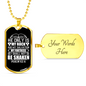 He Only Is My Rock Psalm 62:6 Necklace Stainless Steel or 18k Gold Dog Tag 24" Chain-Express Your Love Gifts