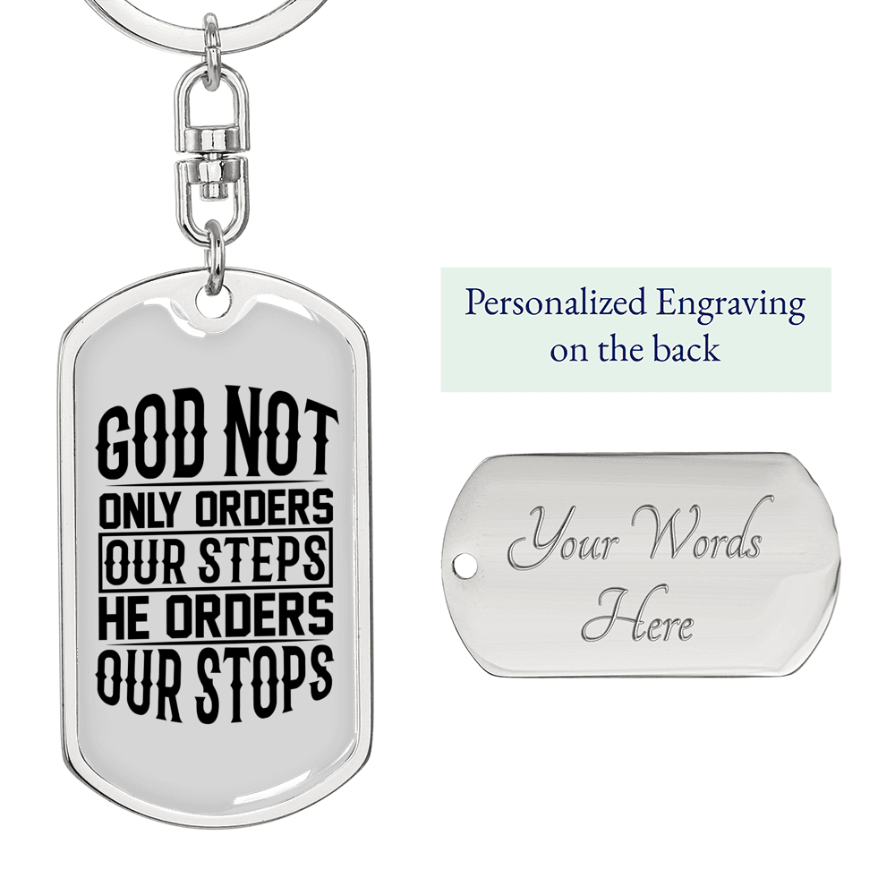 He orders Our Stops Keychain Stainless Steel or 18k Gold Dog Tag Keyring-Express Your Love Gifts