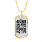 He Orders Our Stops Necklace Stainless Steel or 18k Gold Dog Tag 24" Chain-Express Your Love Gifts
