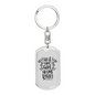 He'S Not Here Matthew 28:6 Keychain Stainless Steel or 18k Gold Dog Tag Keyring-Express Your Love Gifts