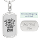 He'S Not Here Matthew 28:6 Keychain Stainless Steel or 18k Gold Dog Tag Keyring-Express Your Love Gifts