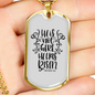 He's Not Here Matthew 28:6 Necklace Stainless Steel or 18k Gold Dog Tag 24" Chain-Express Your Love Gifts